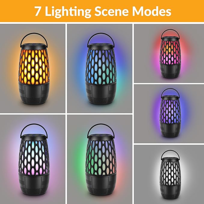 Outdoor Speakers with Lights, Mens Gifts for Birthday,Waterproof Portable Bluetooth Speaker,HD Stereo Sound, Multi-Sync up to 100 Speakers Auto-Pairing for Patio/Pool/Camping Cool Gadgets 2 Pack
