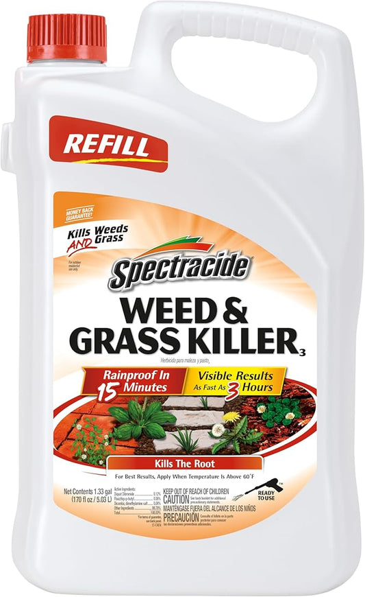 Spectracide Weed And Grass Killer 1.33 Gallon, AccuShot Sprayer Refill, 4 Pack
