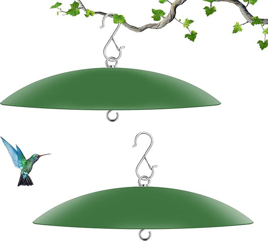 13" Bird Feeder Rain Cover,Bird Feeder Dome,Hummingbird Feeder Squirrel Guard, Squirrel Proof Bird Feeders Baffle, (Green), 2Pack