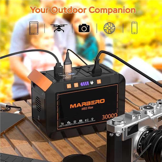 MARBERO Carrying Case for Power Station Compatible with M168 M270 Portable Power Bank Carrying Storage with Waterproof Fabric for Outdoor Camping (Bag Only)