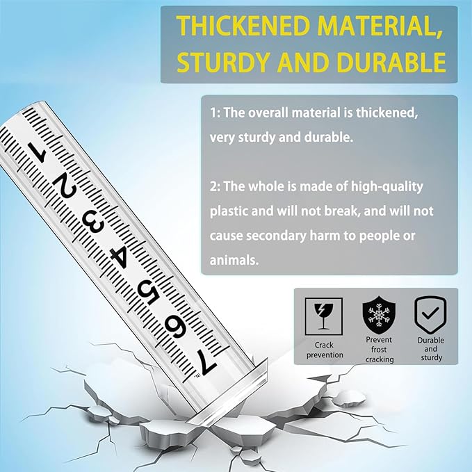 Rain Gauge Replacement Tube, Rain Gauge Outdoor Best Rated Tube,7" Capacity Accurate Rain Gauge Tube, Rain Gauge Outdoor Freeze Proof Measure Tube,2 pc Plastic Rainfall Meter Tube with 1 Brush