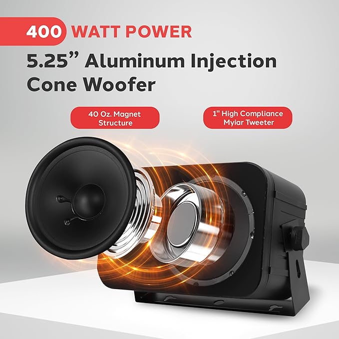 Pyle Home Dual Waterproof Outdoor Speaker System - 5.25 Inch Pair of Weatherproof Wall/Ceiling Mounted Speakers w/Heavy Duty Grill, Universal Mount - for Use in The Pool, Patio, Indoor PDWR40B (Black)