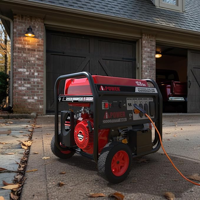 A-iPower 10000-Watt Electric Start Portable Generator, Gas Powered with 420cc OHV Engine, Heavy Duty Generators For Jobsite, Home Use, Emergency (AP10000E)
