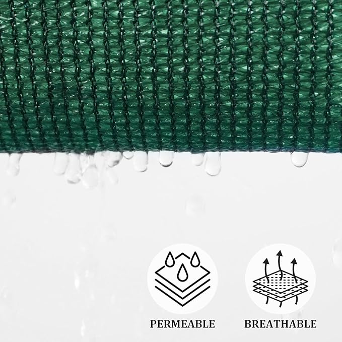 Shade&Beyond Sun Shade Sail Breathable UV Block Outdoor Covering Cloth for Backyard, Pool, 10'X24', Dark Green (Customized Available)