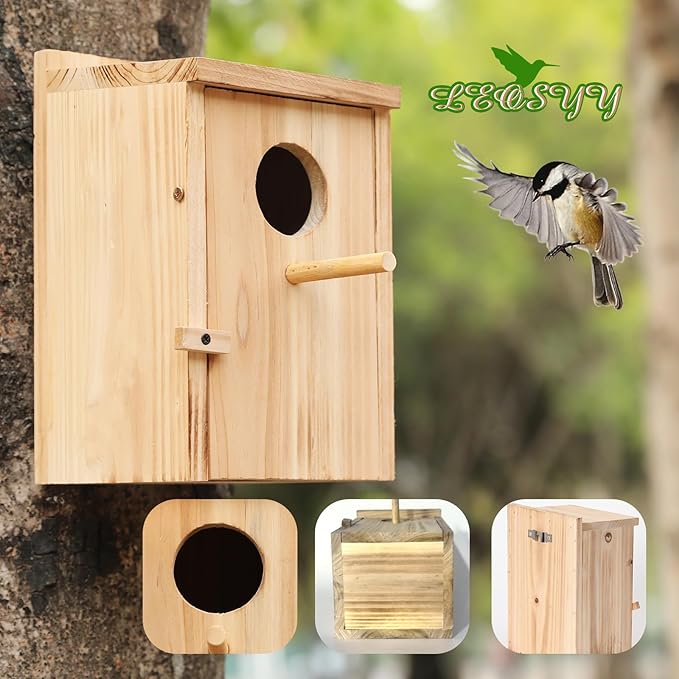 2 Pack Bird Houses for Outside, Hummingbird House Outdoor, Birdhouse kit,Bluebird Finch Swallow Wren Chickadee