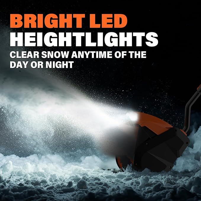 MAXLANDER Electric Snow Shovel Cordless, 20V 12-Inch Cordless Snow Blower, Battery Snow Shovel with Directional Plate & LED Lights (4.0Ah Battery, Quick Charger & Cover Included