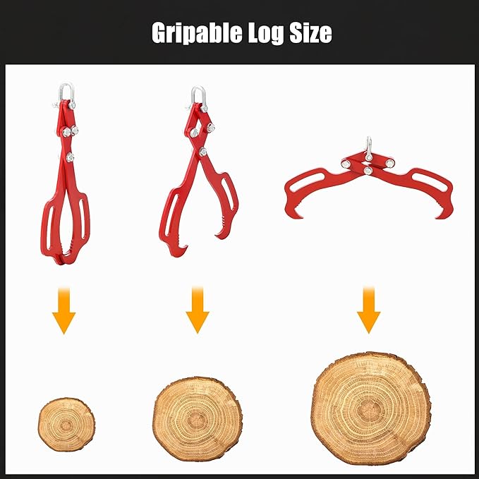 18IN Log Lifting Tongs, Log Grabber, Skidding Log Lifting Tongs Timber, Heavy Dut Solid Steel Swivel Dragging Steel Tongs Log Lifting Lumber Skidding Tongs Logging Grabber(2 Claw)