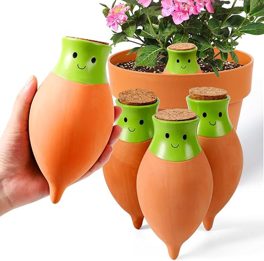 Ollas Plant Watering Globes. 4 Pcs Self Watering Planter Insert. Terracotta Ollas Plant Watering Devices. Ollas Self Watering Globes. Large Olla Watering Pot. Plant Lover Gifts