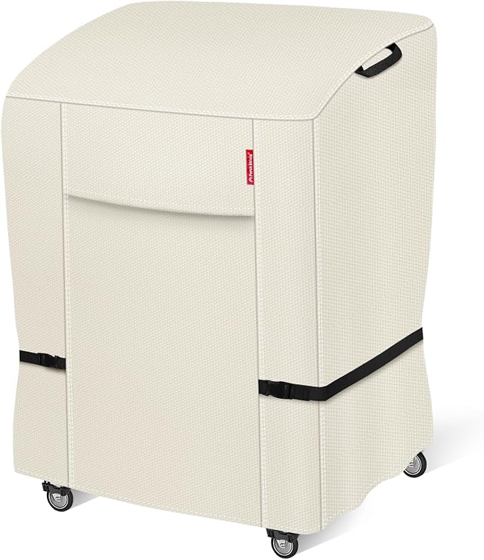 Porch Shield 34W x 24D x 46H inch Premium Gas Grill Cover Up to 32 inch, Waterproof and Fade Resistant 600D BBQ Covers for Weber, Brinkmann, Char-Broil and More, Light Tan