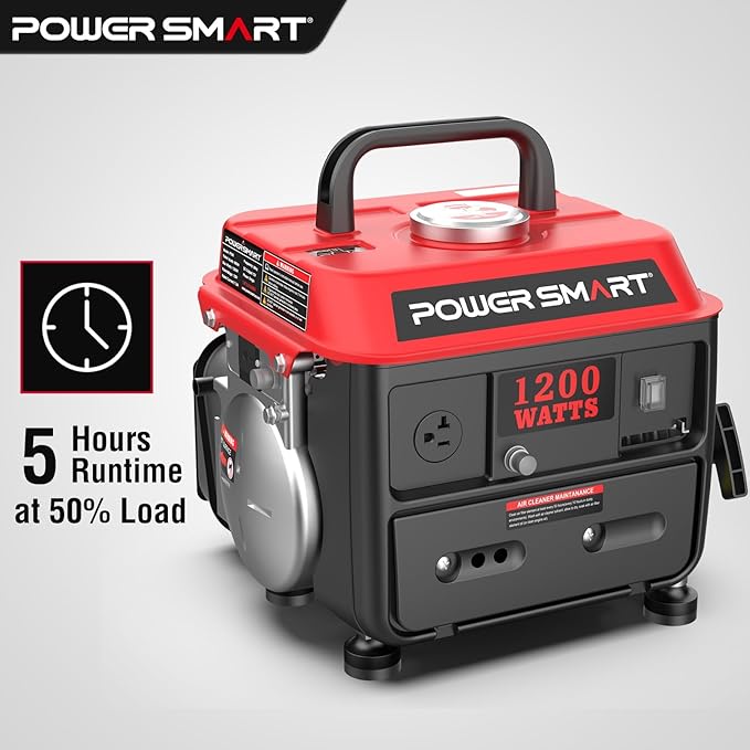 PowerSmart 1200W Gas Portable Generator,Small Generator for Home & Outdoor Use - EPA Compliant
