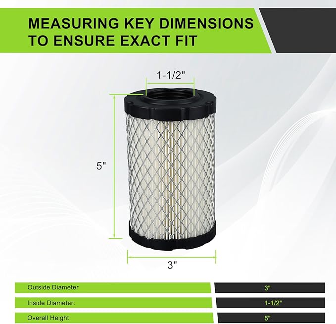 D125 MIU14395 Air Filter for John Deere D100 D105 D125 D130 D140 D110 E140 E130 E100 E120 LA145 LA135 Z255 Z235 X330 Lawn Tractor with Tune Up Kit (Two Cylinder Engine)