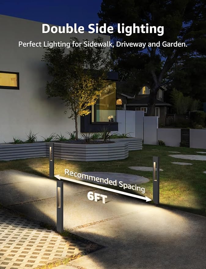 SUNVIE LED Low Voltage Landscape Lights 3W Pathway Lights Low Voltage 12-24V Landscape Path Lights 3000K CRI 90+ Aluminum Waterproof Pathway Lighting for Walkway Garden Yard ETL Listed Cord, 12 Pack