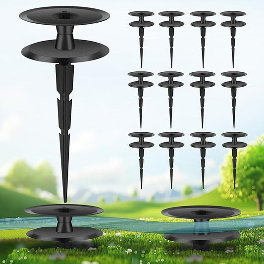 12PCS Metal Garden Hose Guide Spike, Hose Guides for Garden Heavy Duty, Cast Iron Garden Hose Guides for Outside, Rustproof Coated Hose Guide Stakes for Lawn & Yard, Plant & Flower Bed Protection