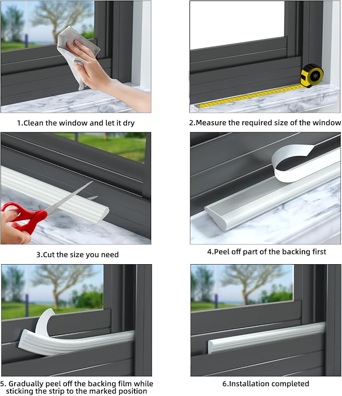 2 Pack*16.4 Ft Weather Stripping Seal Strip for Doors,Soundproofing Window Insulation Draft Stopper for Winter, Selfadhesive Foam Weather Strip for Door Frame,Door Gap Filler Noise Blocker(White)