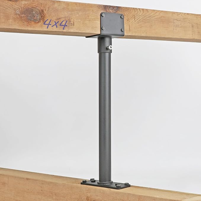 2Pack 3.6" Saddle Stainless Steel Roof Riser for Patio Pergola, 18-1/4 Inches High, Black Finish