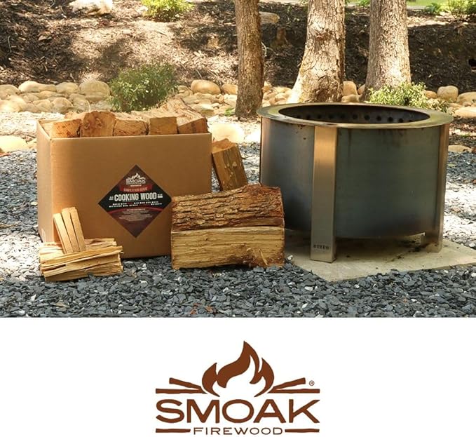 Smoak Firewood 12inch Length Premium Cooking Wood & Firewood Logs - Used for Grills, Smokers, Pizza ovens, stoves, firepits or fireplaces - USDA Certified Kiln Dried Cherry - 12inch Pieces (36-41lbs)