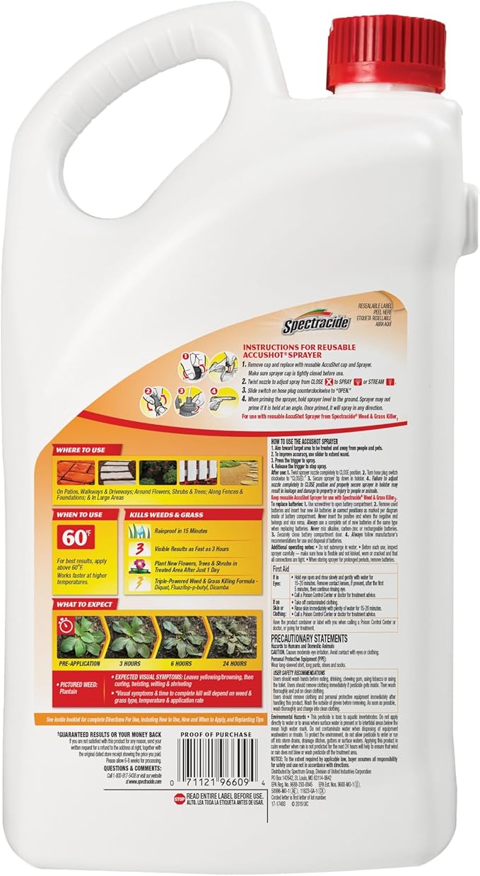 Spectracide Weed and Grass Killer 1 Gallon, AccuShot Sprayer Refill