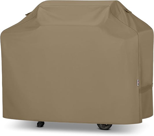 Unicook 65 Inch Grill Cover, Heavy Duty Waterproof Gas Grill Cover for Outdoor, Fade Resistant Barbecue Protector with Sealed Seam, Fits Weber Char-Broil Nexgrill BBQs up to 63" Wide, Neutral Taupe
