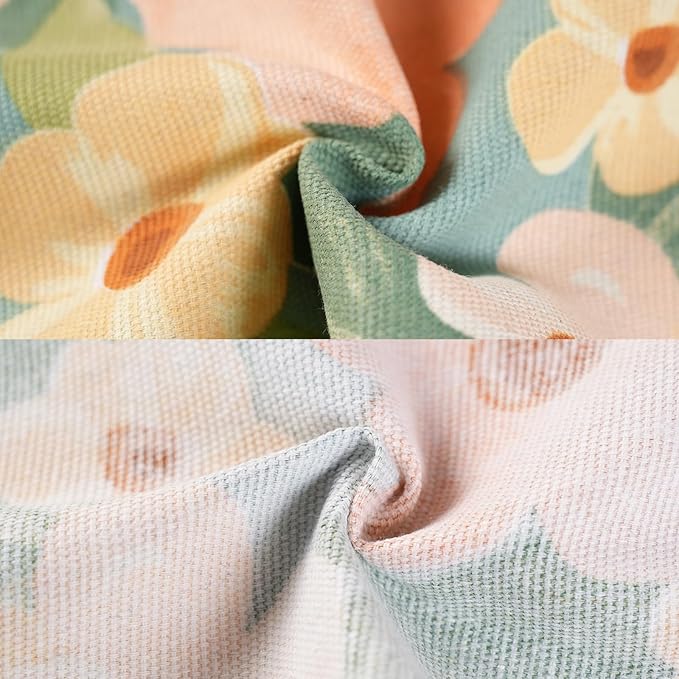 2 Pack Floral Apron for Women with Pockets, Adjustable Cotton Chef Aprons for Kitchen, Cooking, BBQ & Grill