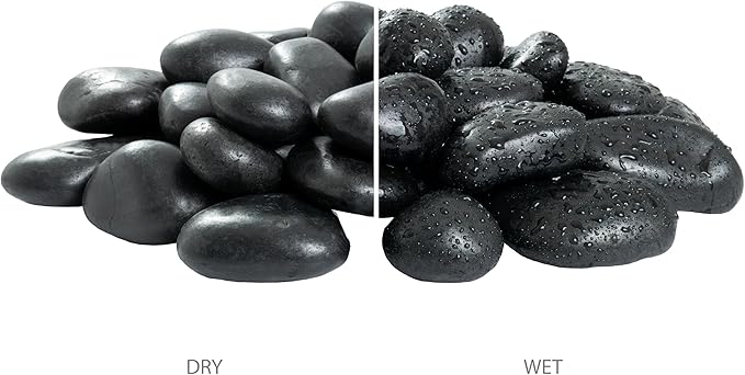 MSI Decorative Polished Black Pebbles, 1.2 inch - 2 inch, 40 lb. Bag(Pallet/ 55 Bags)