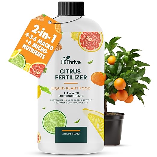 32oz Citrus Fertilizer - Makes 32 Gallons of 2-in-1 Citrus Tree Fertilizer for Lemon Trees Live Plants & More, 4-3-6 NPK Tree Food with Macronutrients + Micronutrients for Growth and Juicy Fruits