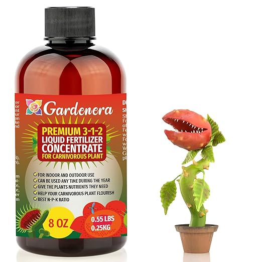 Premium Liquid Carnivorous Plant Fertilizer - 3-1-2 Concentrate for Indoor Plants and Flowers by Gardenera | Organic Plant Food for Carnivorous Plants - 8oz