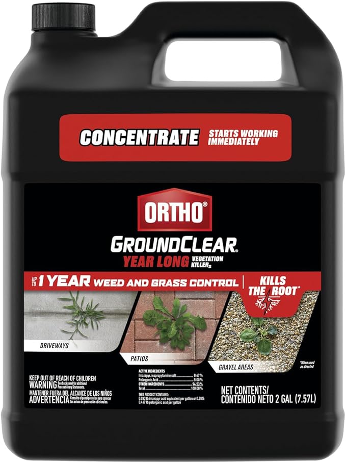Ortho GroundClear Year Long Vegetation Killer2 Concentrate, Kills and Prevents Weeds Up to 1 Year, 2 gal.