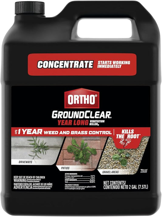 Ortho GroundClear Year Long Vegetation Killer2 Concentrate, Kills and Prevents Weeds Up to 1 Year, 2 gal.