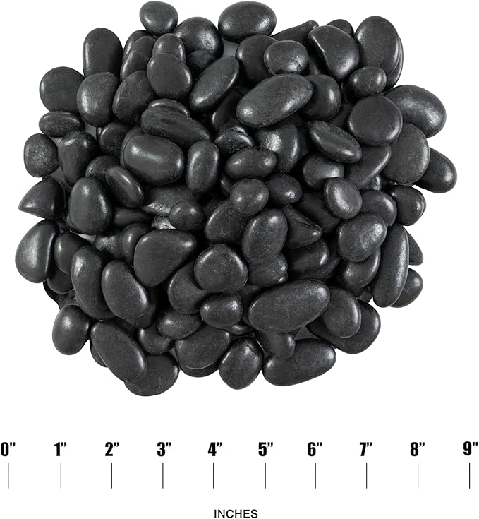 MSI Decorative Polished Black Pebbles, 0.4 inch, 40 lb. Bag (55 Bags/Pallet)
