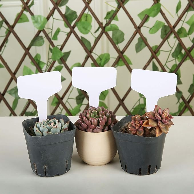 150 Pcs 6x10cm Plant Labels T-Type Waterproof Garden Tags Nursery Markers Plant Identification Stakes, White