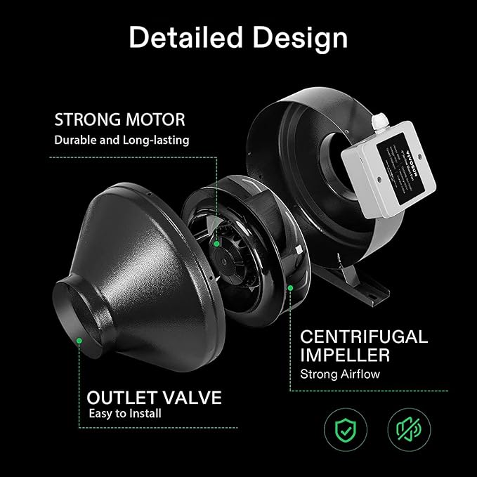 VIVOSUN GIY 4x3 Grow Tent Complete System, 2-in-1 4x3 ft. Grow Tent Kit Complete with VS1000 Led Grow Light, 4 Inch 203 CFM Inline Fan, Carbon Filter, 8 ft. Ducting Combo