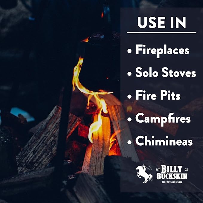 18 LB. Oak FireWood Log & Fatwood Fire Starter Sticks by Billy Buckskin Co., Firewood Fire Logs Great Firestarters for Outdoor Firepits, Fireplaces & Campfires, Seasoned Wood Logs for Outdoor Grilling