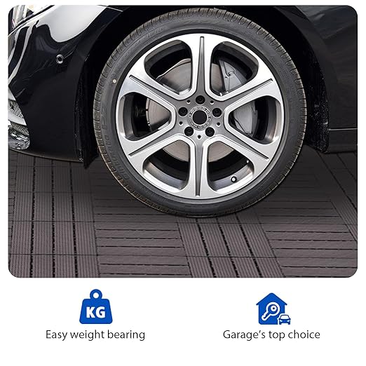 27 PCS 12x12 Inch Interlocking Deck Tiles - Waterproof All-Weather Outdoor Patio Flooring for Pool, Balcony, Backyard, Porch & Garden, Coffee