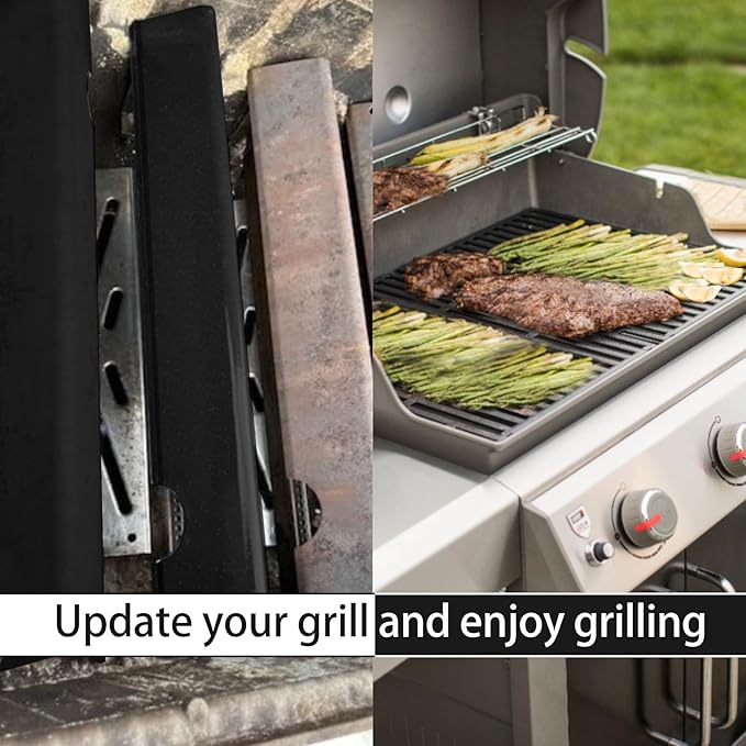 Professional Grill Parts for Weber Genesis II 300 Series (2017+) Flavorizer Bars & Heat Deflectors Replacement Kit, Exact Fit for Genesis II E-310/E315/S352/S-335, Rustproof Porcelain Steel