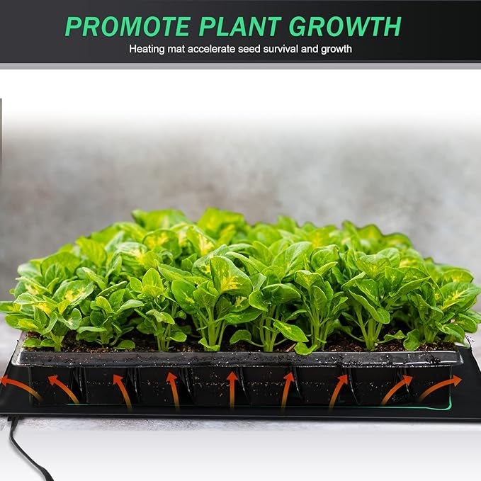 4 Pack Seedling Heat Mat Heating Mat for Seedlings Grow Mats Waterproof Hydroponic Heating Pad Heat Plant Heating Mat for Indoor Plants Grow Seed Starting Greenhouse(10" x 20.75")