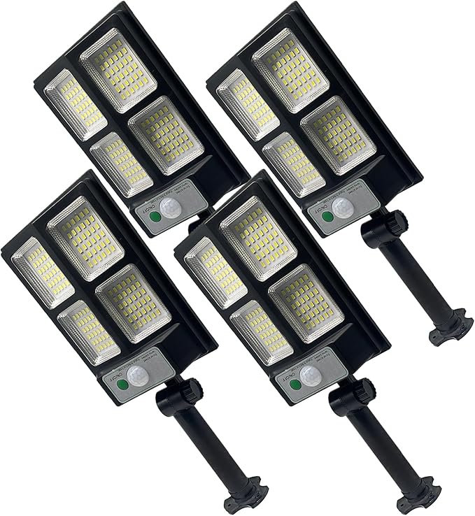 Solar Lights Outdoor Dusk to Dawn Motion Senser Street Lights Ip67 Waterproof Flood Lights 10000LM for Outside Yard Garage Wall 4Pack