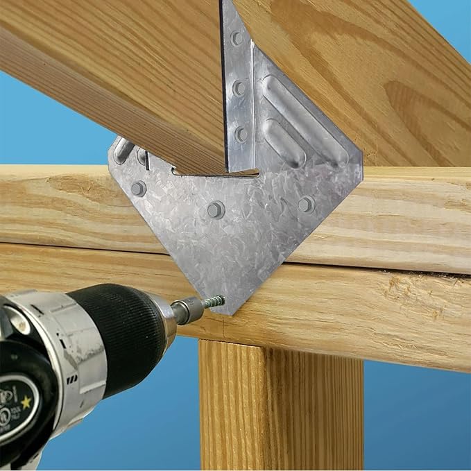 12 Pack Hurricane Ties, 13 Gauge(Thickness 2.2mm) Hurricane Straps, Hot Dip Galvanized Rafter Brackets, Fit 2x4,2x6 Truss to Rafter Connector, Joist Hangers