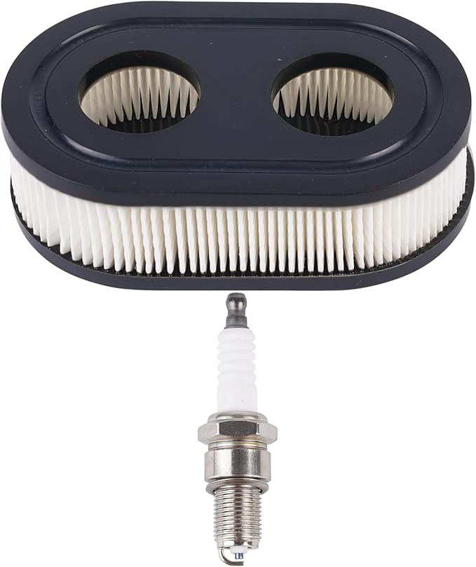 593260 Air Filter and Spark Plug for 4247 5432 5432k 09P00 09P702 550E 500EX 550EX 625 575EX Series Lawn Mower Engine compatible with Troy-Bilt TB110 TB115 TB200 TB230 TB330 TB370 Lawn Mower