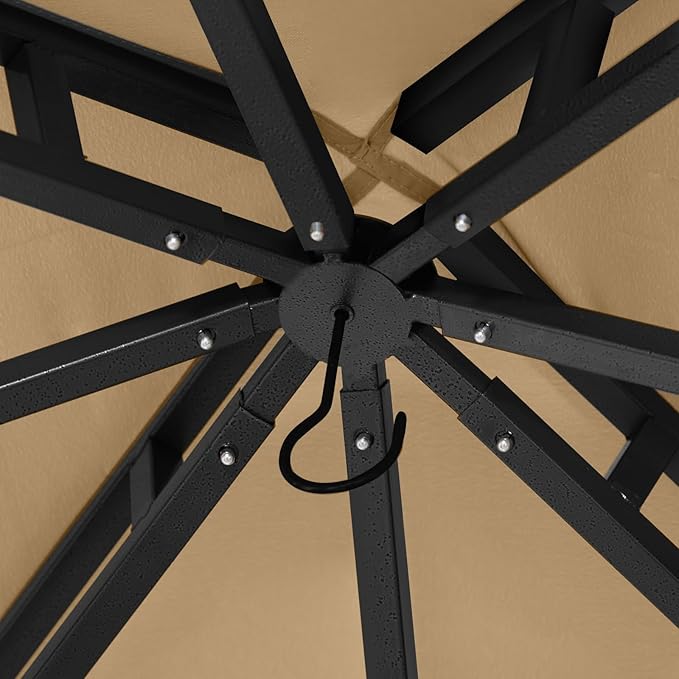 MASTERCANOPY Outdoor Garden Gazebo for Patios with Stable Steel Farme (11x11,Beige)