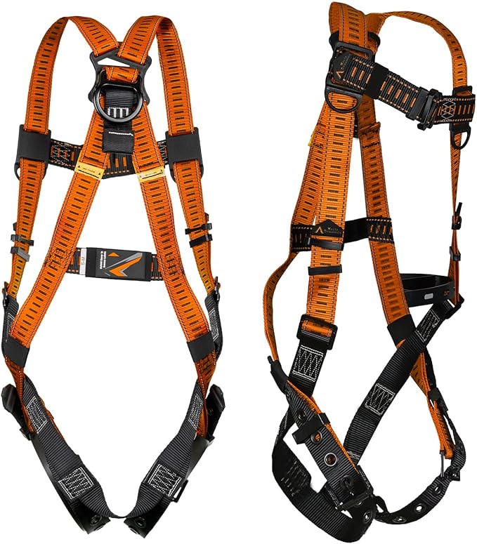 Malta Dynamics Javelina Safety Harness for Fall Protection, Lightweight, Comfortable Construction Harness, Tongue & Buckle