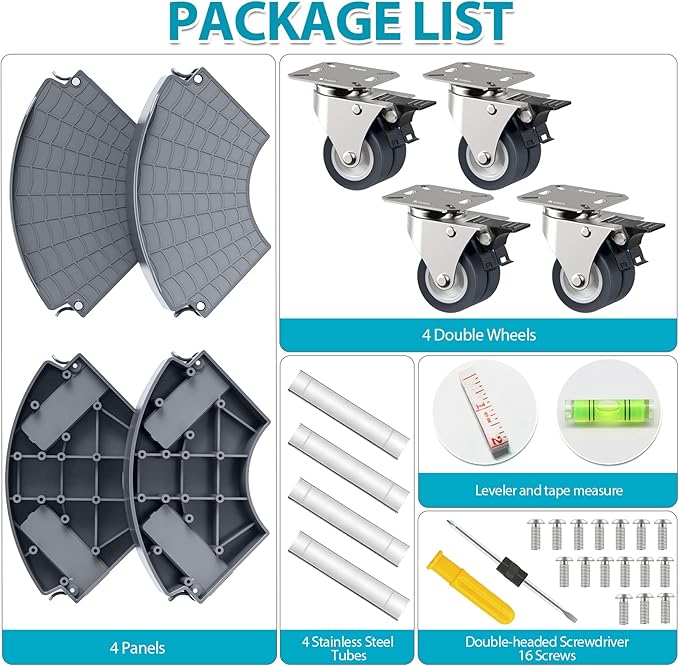 VANCASTLE Plant Caddy Plant Stand with Wheels, Heavy Duty Plant Roller Base 15-22 Inch Adjustable，Palnt Wheel Base 440 LBS, Large Potted Planter Cart Dolly for Flower Mover, Gray, 1 Pack