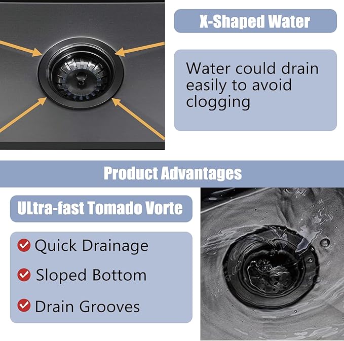 25 x 22 Inch Black Kitchen Sink, Topmount Drop In Stainless Steel Single Bowl Kitchen Sink, 16 Gauge Extra-Thick Modern Bar Prep RV Laundry Sinks with Dish Grid and Basket Strainer