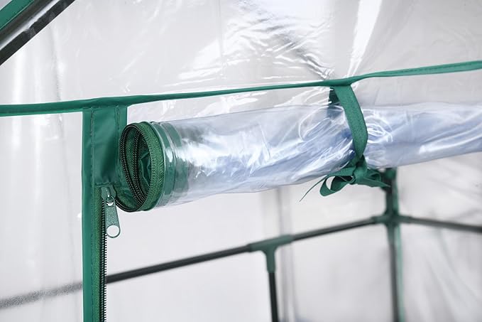 Miracle-Gro 4'8" x 29" x 6'5" All-Season Mini Walk-in Greenhouse with 4 Wire Shelves for Outdoors, Easy-Access and Durable, Translucent