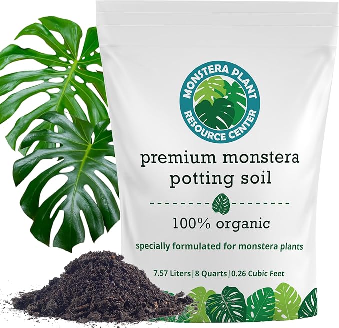 100% Organic Monstera Potting Soil – Nutrient-Rich, Well-Draining Aroid Mix for Stronger Roots & Vibrant Growth | Aged Bark, Coco Coir, Perlite, Worm Castings | Made in USA | Large 7.5L Bag
