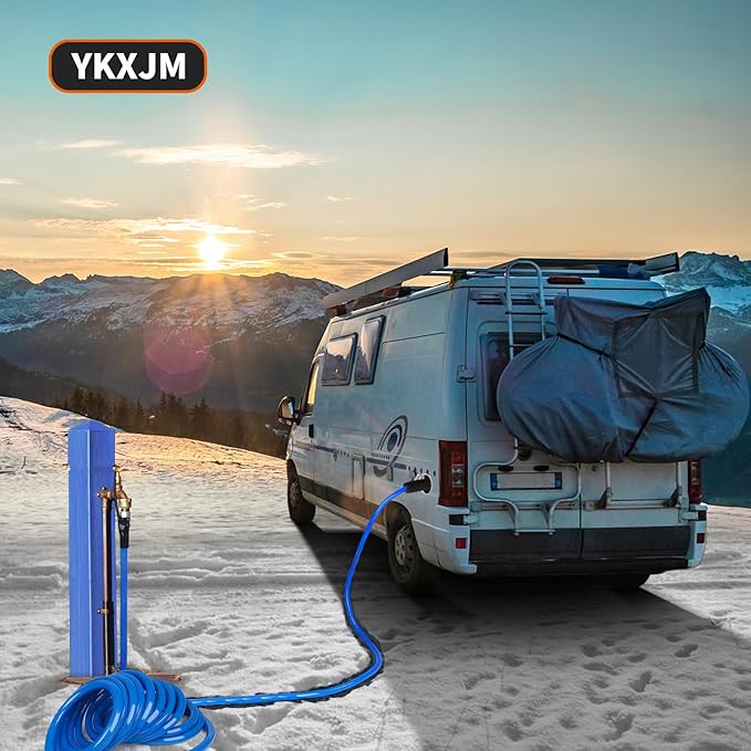 100FT Heated Water Hose for RV,Heated Drinking Water Hose with Thermostat,Lead and BPA Free,1/2" Inner Diameter,Temperatures Down to -40°F Self-Regulating White Appearance (100FT)