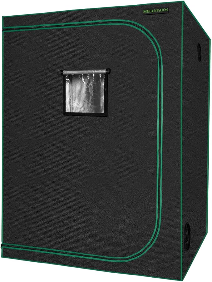 MELONFARM 57"x57"x80'' Grow Tent, High Reflective 600D Diamond Mylar Canvas with Observation Window and Floor Tray for Hydroponic Indoor Plant Growing