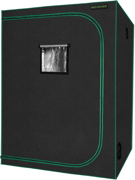 MELONFARM 57"x57"x80'' Grow Tent, High Reflective 600D Diamond Mylar Canvas with Observation Window and Floor Tray for Hydroponic Indoor Plant Growing