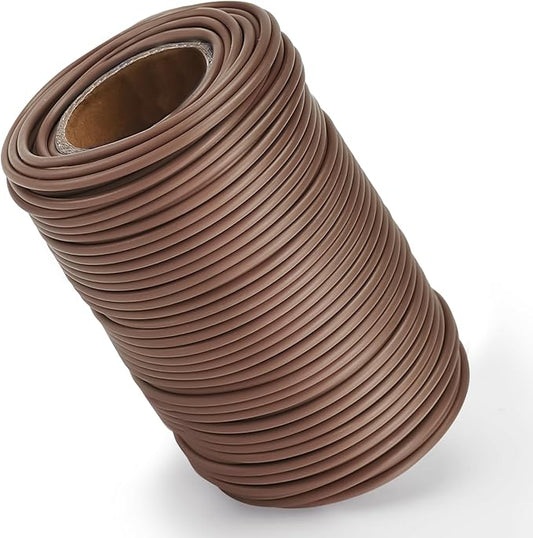 130 Feet Soft Plant Tie Brown Twist Garden Ties for Plants Gardening Home Office Organization TPR Garden Ties Supplies with 2.5mm Diameter