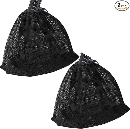 2 Pack 17.7" x 17.7" Pump Barrier Bag, Pond Pump Filter Bag, Black Media Bag Large Pump Mesh Bag for Outdoor Water Ponds Filters (2Pcs-17.7" x 17.7")