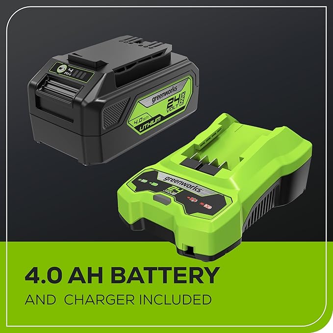 Greenworks 24V 13" Brushless Cordless (Push) Lawn Mower, 4.0Ah Battery and Charger Included